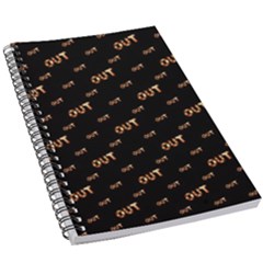 Out Word Motif Print Pattern 5 5  X 8 5  Notebook