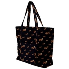 Out Word Motif Print Pattern Zip Up Canvas Bag by dflcprintsclothing