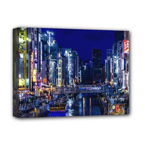 Dotonbori Night Scene - Osaka, Japan Deluxe Canvas 16  X 12  (stretched) 