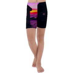 Ocean Dreaming Kids  Lightweight Velour Capri Yoga Leggings by essentialimage