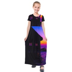 Ocean Dreaming Kids  Short Sleeve Maxi Dress by essentialimage