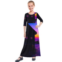 Ocean Dreaming Kids  Quarter Sleeve Maxi Dress by essentialimage