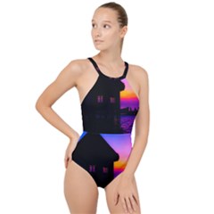 Ocean Dreaming High Neck One Piece Swimsuit by essentialimage