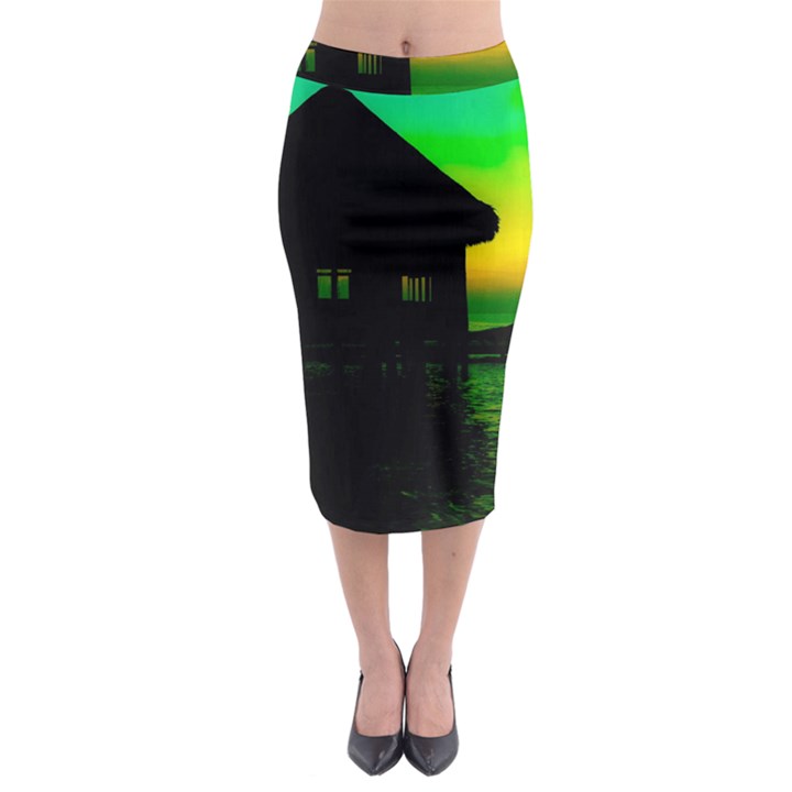 Ocean Dreaming Midi Pencil Skirt