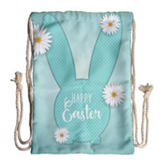 Easter Bunny Cutout Background 2402 Drawstring Bag (large) by catchydesignhill