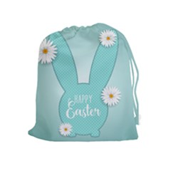 Easter Bunny Cutout Background 2402 Drawstring Pouch (xl) by catchydesignhill