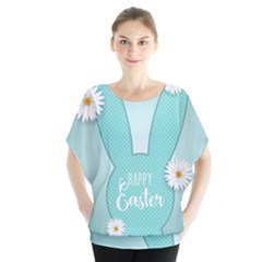 Easter Bunny Cutout Background 2402 Batwing Chiffon Blouse