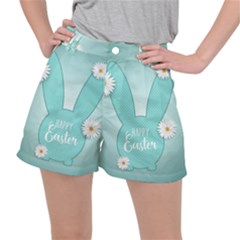 Easter Bunny Cutout Background 2402 Ripstop Shorts by catchydesignhill