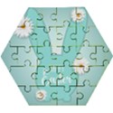 Easter Bunny Cutout Background 2402 Wooden Puzzle Hexagon View1