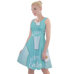 Easter Bunny Cutout Background 2402 Knee Length Skater Dress