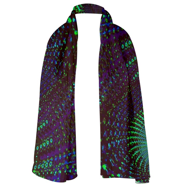 Fractal Flower Long Sheer Chiffon Scarf 