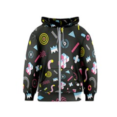 Memphis Design Seamless Pattern Kids  Zipper Hoodie by BangZart