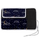 Hand drawn scratch style night sky with moon cloud space among stars seamless pattern vector design  Pen Storage Case (S) View2