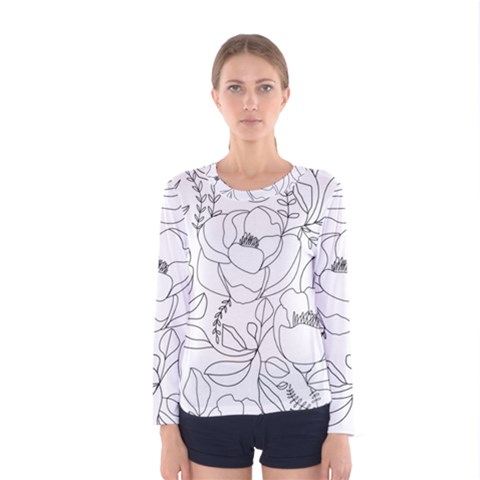 Contemporary Nature Seamless Pattern Women s Long Sleeve Tee by BangZart