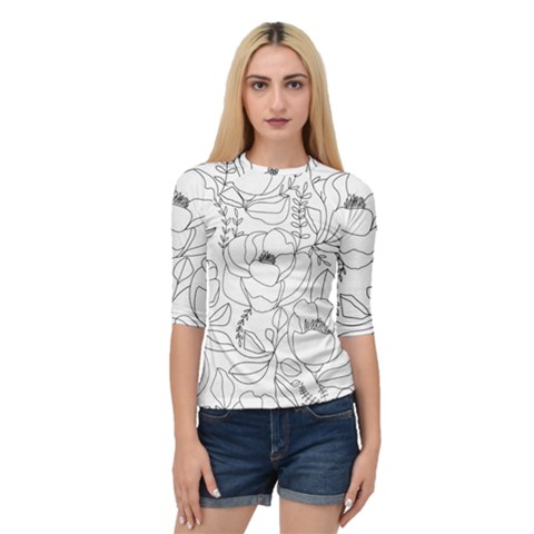 Contemporary Nature Seamless Pattern Quarter Sleeve Raglan Tee by BangZart