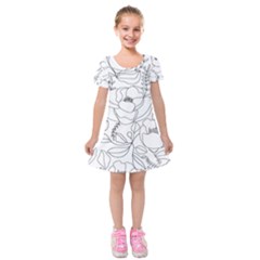 Contemporary Nature Seamless Pattern Kids  Short Sleeve Velvet Dress