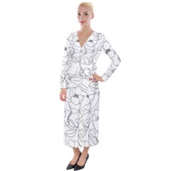 Contemporary Nature Seamless Pattern Velvet Maxi Wrap Dress by BangZart