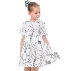 Contemporary Nature Seamless Pattern Kids  Sailor Dress