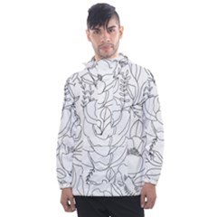 Contemporary Nature Seamless Pattern Men s Front Pocket Pullover Windbreaker