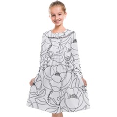 Contemporary Nature Seamless Pattern Kids  Midi Sailor Dress by BangZart