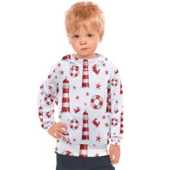 Nautical Seamless Pattern Kids  Hooded Pullover by BangZart