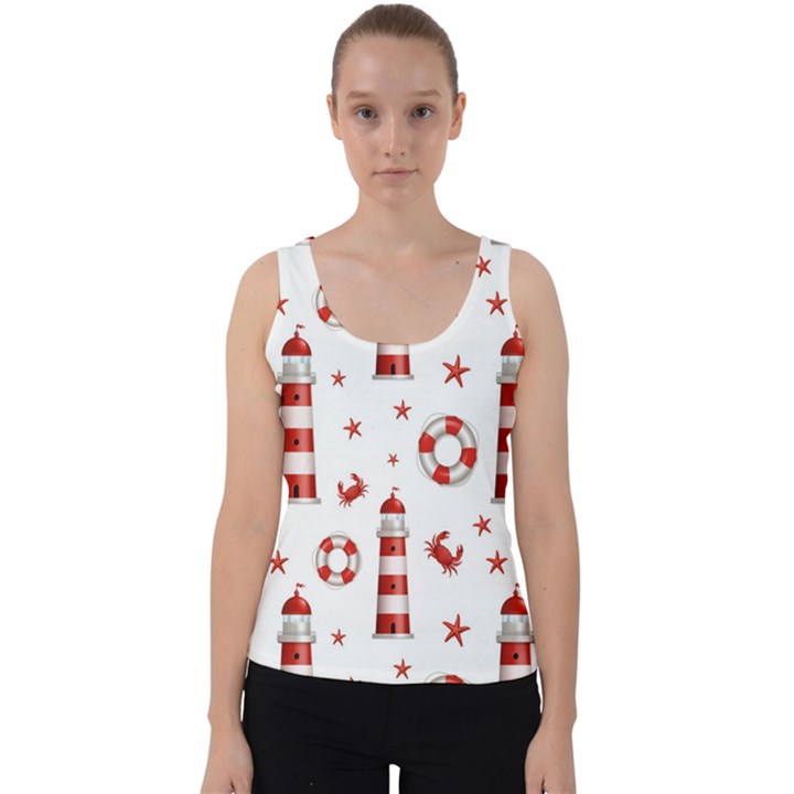 Nautical seamless pattern Velvet Tank Top