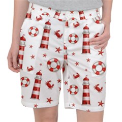 Nautical Seamless Pattern Pocket Shorts