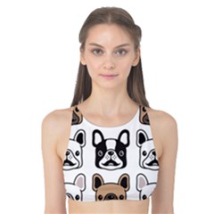 Dog French Bulldog Seamless Pattern Face Head Tank Bikini Top by BangZart