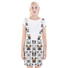 Dog French Bulldog Seamless Pattern Face Head Braces Suspender Skirt by BangZart