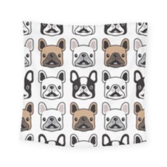 Dog French Bulldog Seamless Pattern Face Head Square Tapestry (small) by BangZart