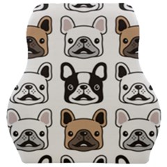 Dog French Bulldog Seamless Pattern Face Head Car Seat Velour Cushion  by BangZart