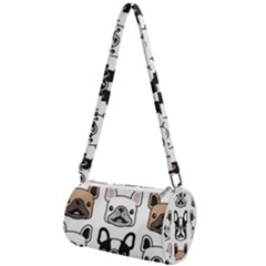 Dog French Bulldog Seamless Pattern Face Head Mini Cylinder Bag by BangZart