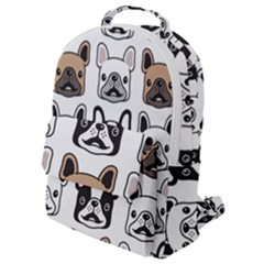 Dog French Bulldog Seamless Pattern Face Head Flap Pocket Backpack (small) by BangZart