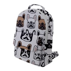 Dog French Bulldog Seamless Pattern Face Head Flap Pocket Backpack (large) by BangZart