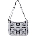 Dog french bulldog seamless pattern face head Zip Up Shoulder Bag View3