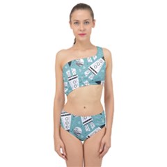 Cute Seamless Pattern With Rocket Planets Stars Spliced Up Two Piece Swimsuit by BangZart