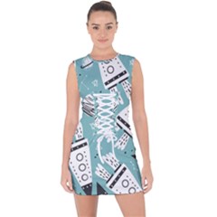 Cute Seamless Pattern With Rocket Planets Stars Lace Up Front Bodycon Dress by BangZart