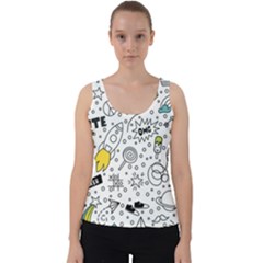 Set Cute Colorful Doodle Hand Drawing Velvet Tank Top by BangZart