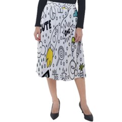 Set Cute Colorful Doodle Hand Drawing Classic Velour Midi Skirt  by BangZart