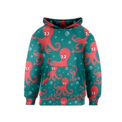 Cute Smiling Red Octopus Swimming Underwater Kids  Pullover Hoodie by BangZart