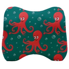 Cute Smiling Red Octopus Swimming Underwater Velour Head Support Cushion by BangZart