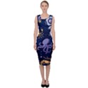 Marine seamless pattern thin line memphis style Sleeveless Pencil Dress View1