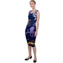 Marine seamless pattern thin line memphis style Sleeveless Pencil Dress View2