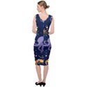 Marine seamless pattern thin line memphis style Sleeveless Pencil Dress View4