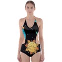 Seamless pattern with sun moon children Cut-Out One Piece Swimsuit View1