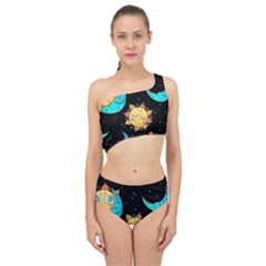 Seamless Pattern With Sun Moon Children Spliced Up Two Piece Swimsuit by BangZart