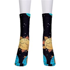 Seamless Pattern With Sun Moon Children Men s Crew Socks by BangZart