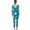 Elegant swan pattern with water lily flowers Long Sleeve Catsuit View2