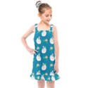 Elegant swan pattern with water lily flowers Kids  Overall Dress View1