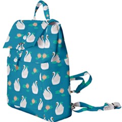 Elegant Swan Pattern With Water Lily Flowers Buckle Everyday Backpack by BangZart